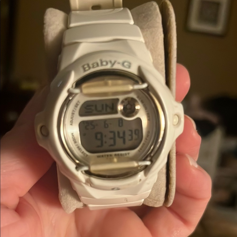 Gently used G-Shock White Digital Watch with Rugged Design